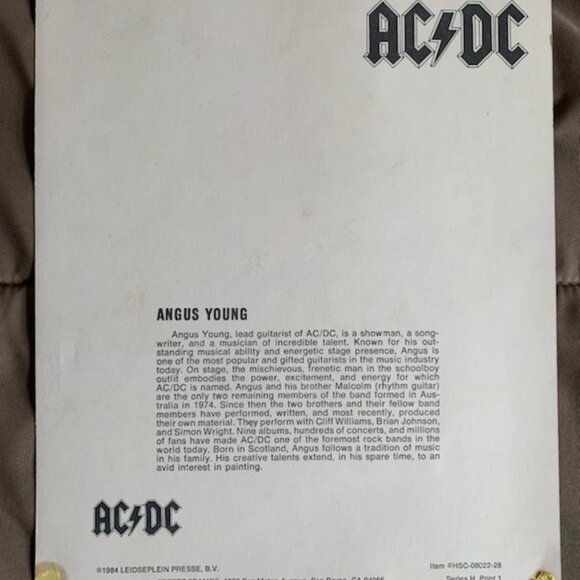 Vintage 1984 AC/DC Angus Young Leidseplein Presse Freeze Frame 8x10 Glossy Pic - Picture 3 of 5